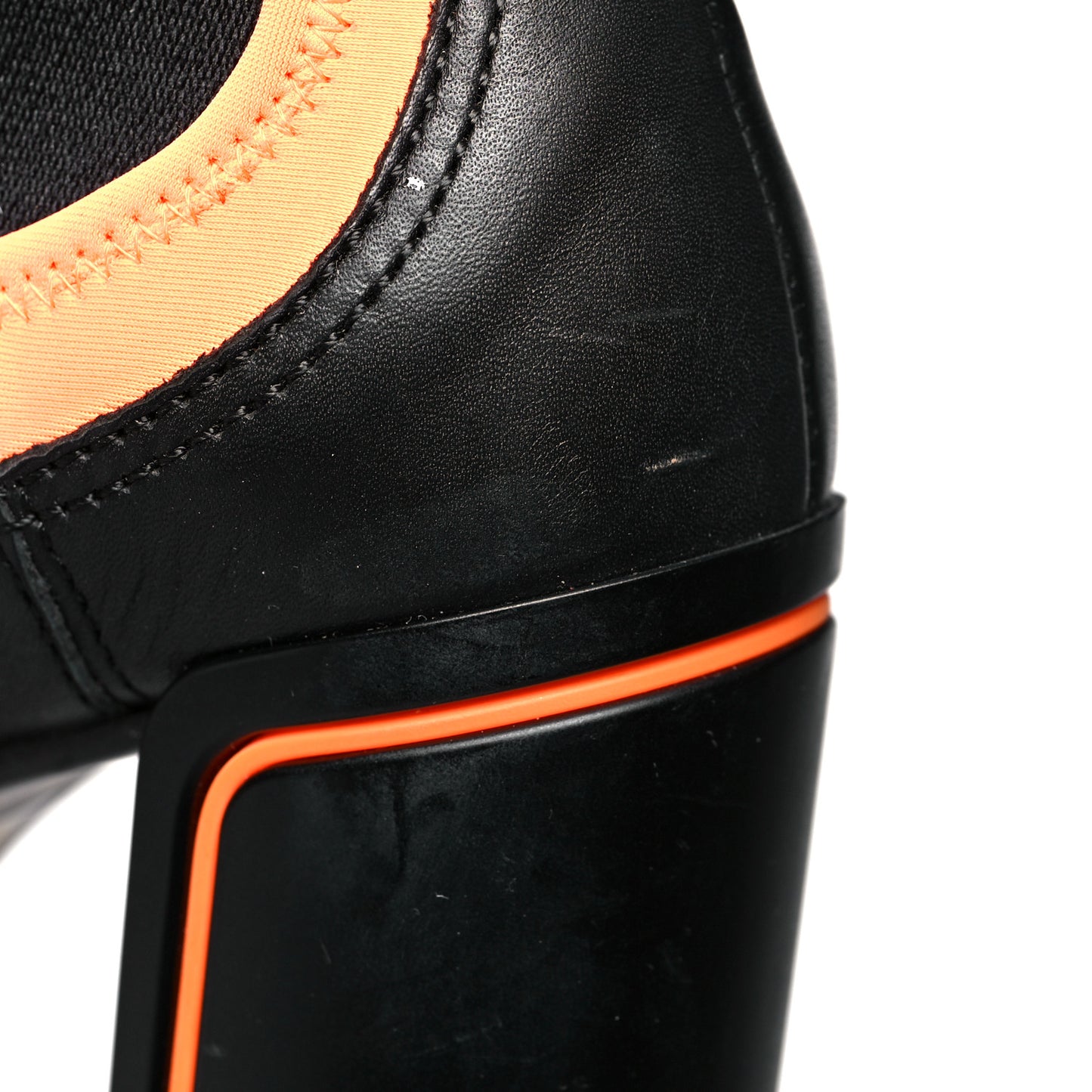 Vitello Montana Neoprene Lace Up Chelsea 110mm Ankle Boots 39 Black Arancio