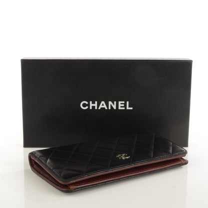 Chanel Lambskin Quilted Yen Wallet Black 4 of 8