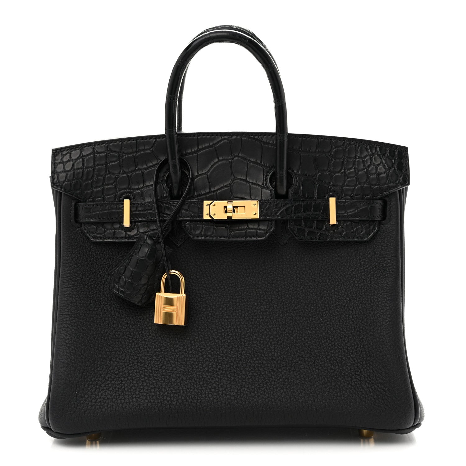 Hermes Togo Matte Alligator Birkin Touch 25 Black 1 of 12