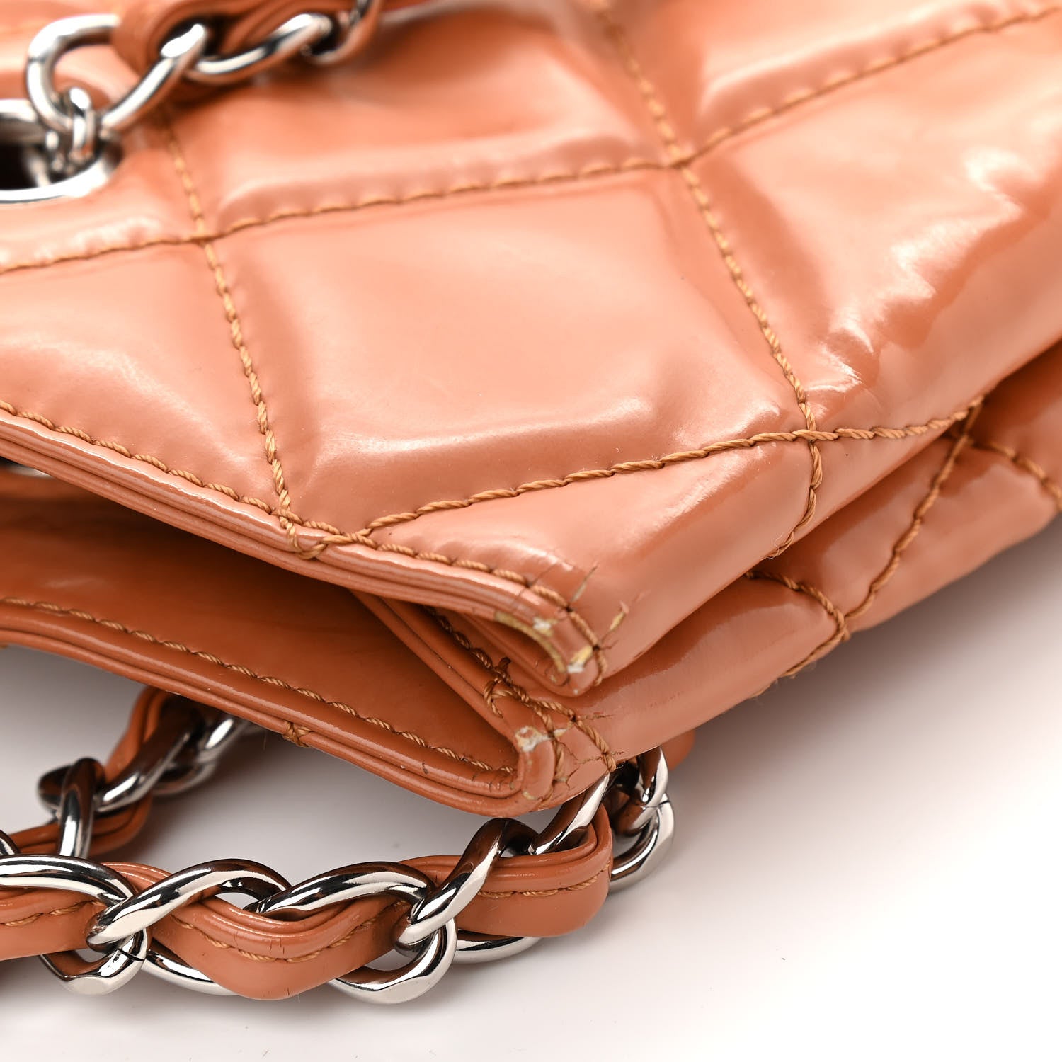 Chanel Vinyl Quilted In The Business North South Tote Orange 24 of 27