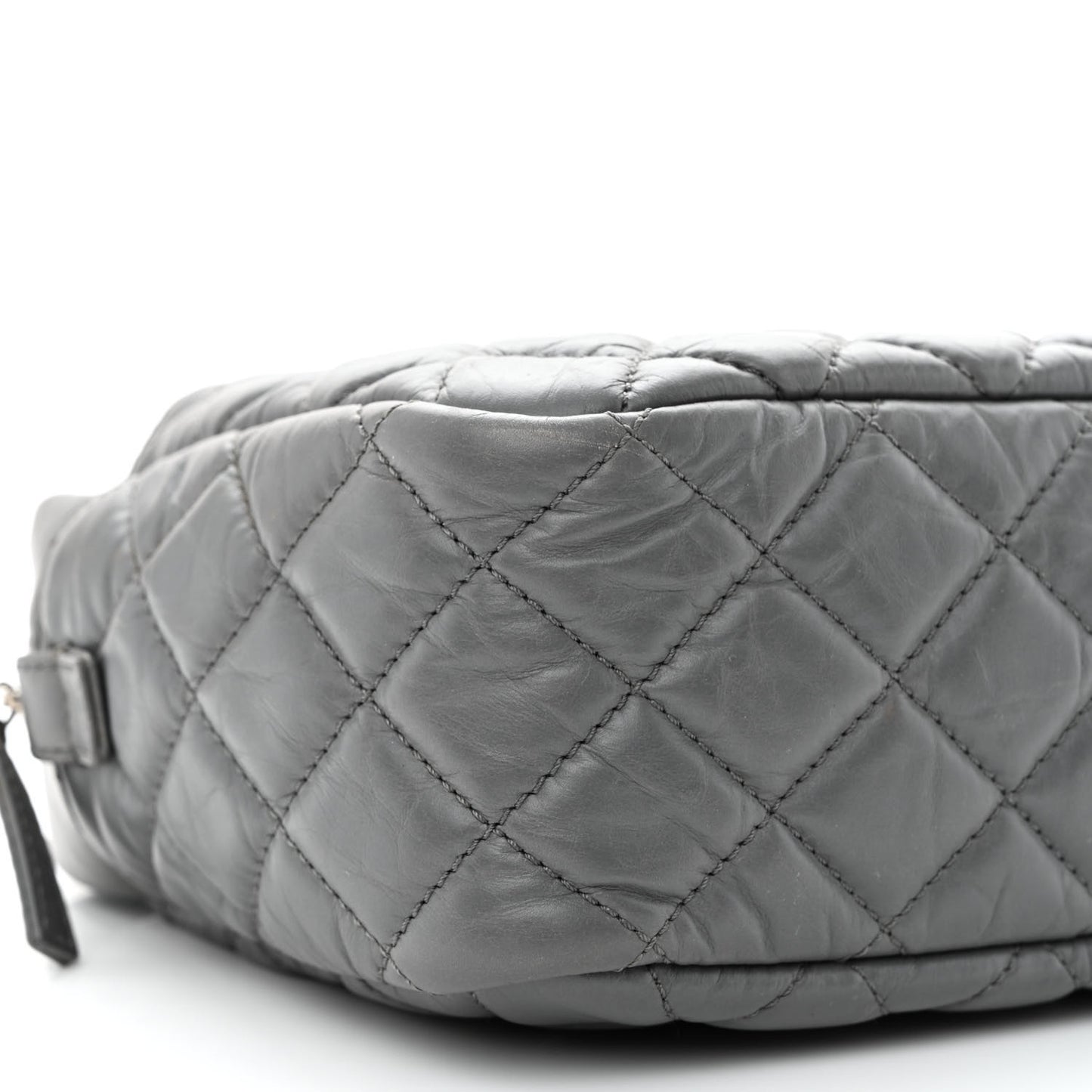 Aged Calfskin Quilted Medium Reissue Camera Case Grey