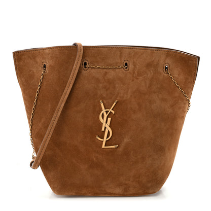 Saint Laurent Suede Pochon Shoulder Bag Caramel Cognac 1 of 9