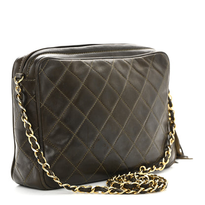 Chanel Lambskin Quilted Tassel Camera Case Brown 3 of 15