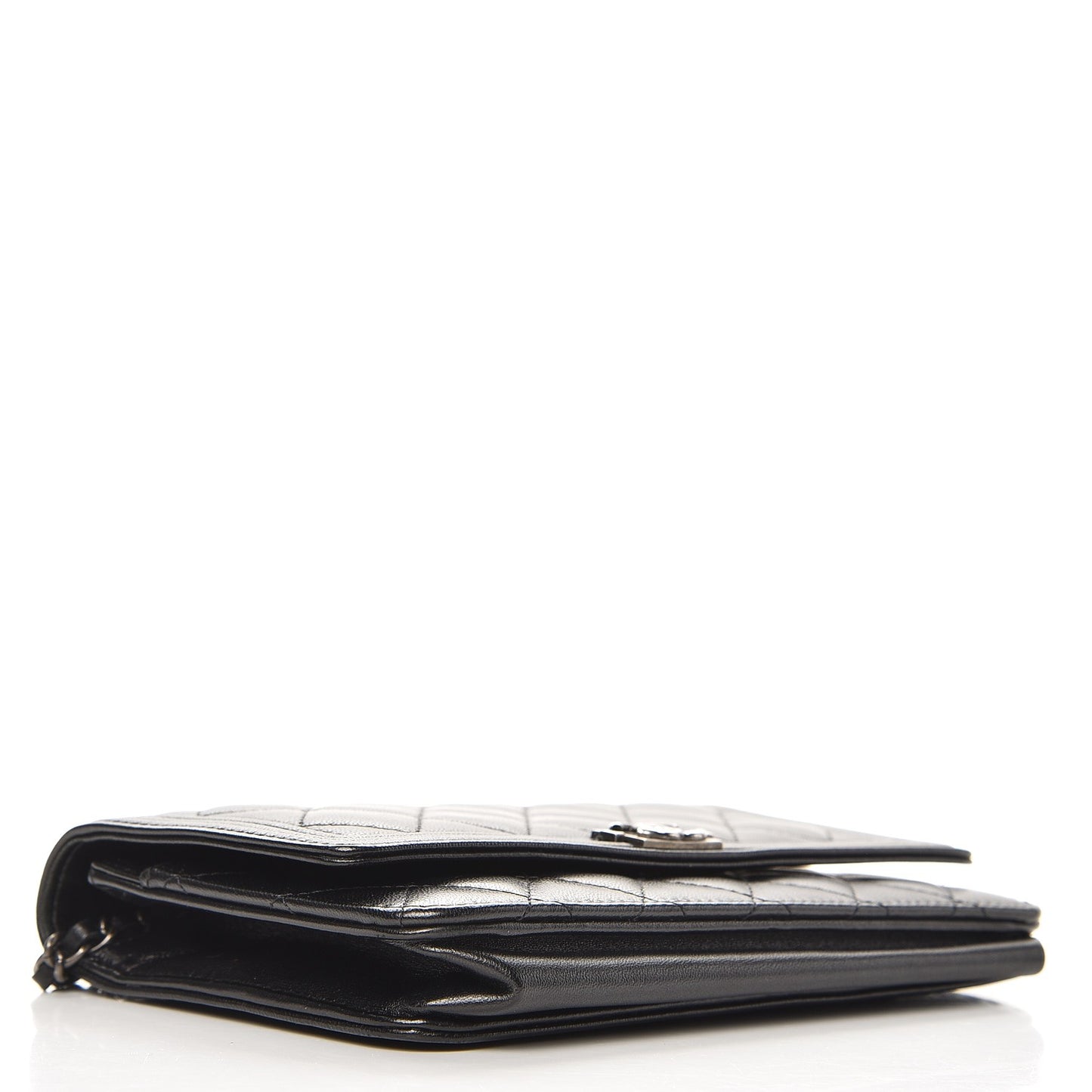 Lambskin Quilted Boy Wallet On Chain WOC Black