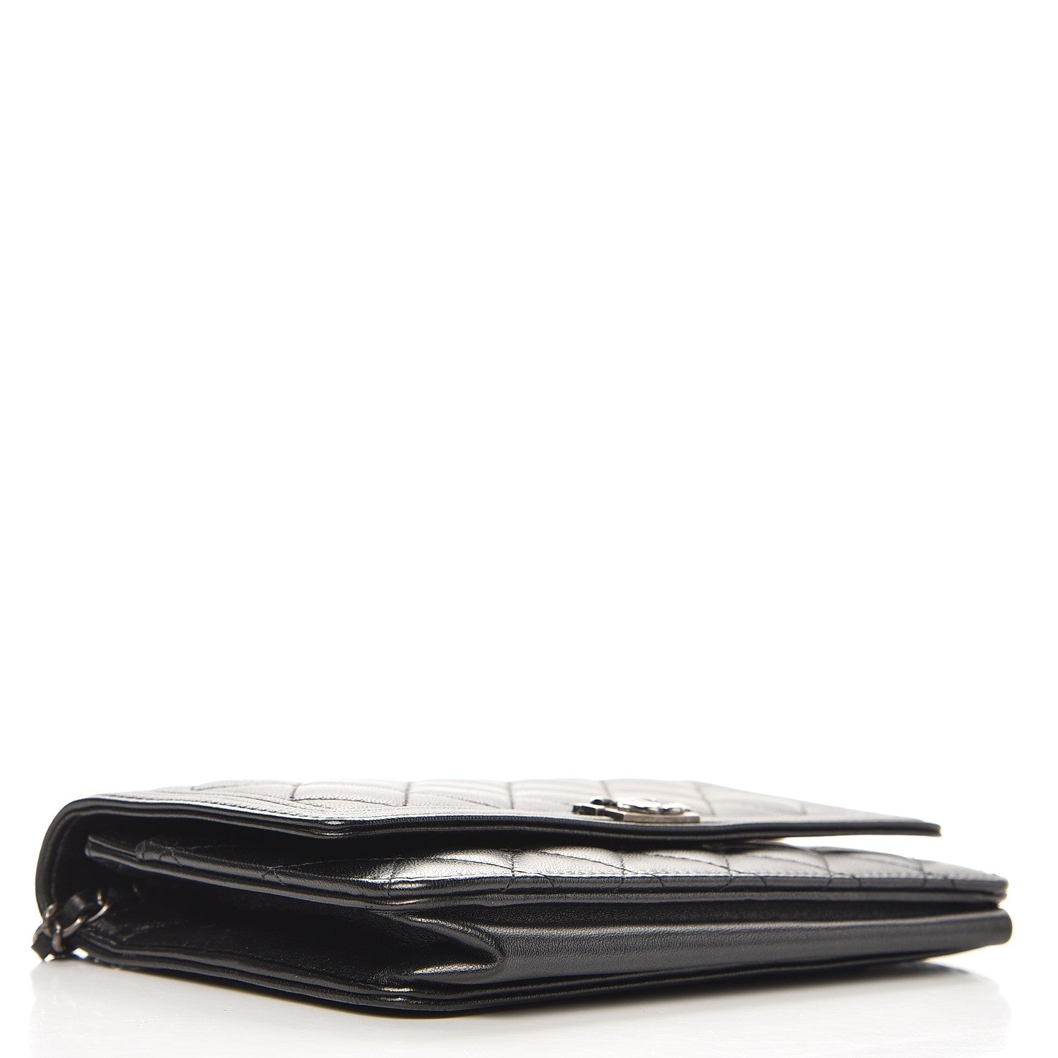 Chanel Lambskin Quilted Boy Wallet On Chain WOC Black 4 of 9