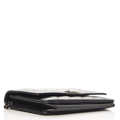 Chanel Lambskin Quilted Boy Wallet On Chain WOC Black 4 of 9