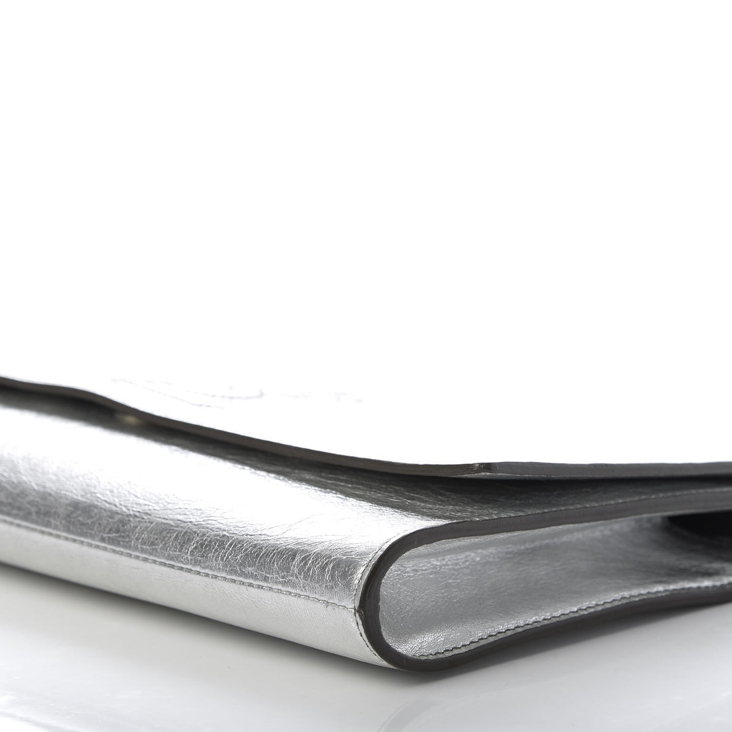 Metallic Calfskin Monogram Large Belle De Jour Clutch Silver