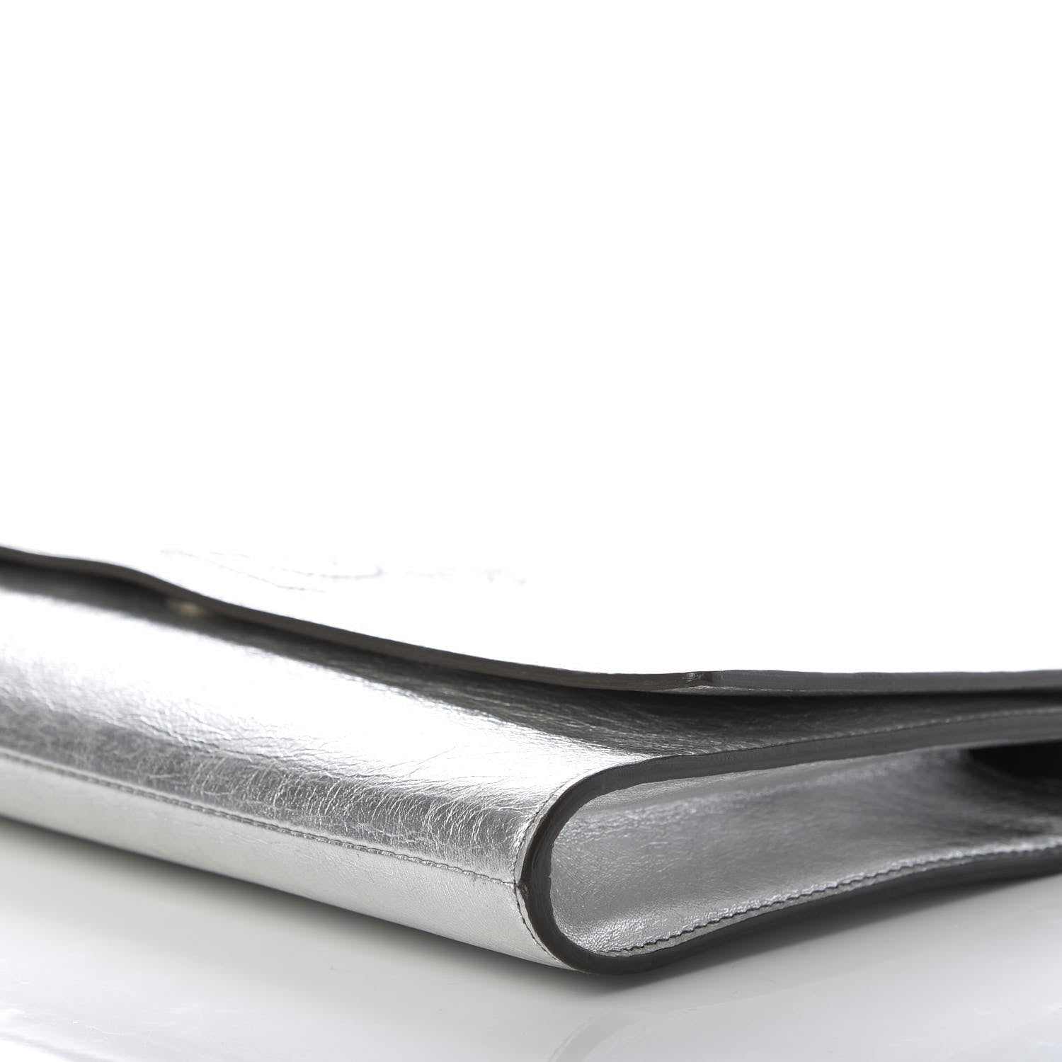 Saint Laurent Metallic Calfskin Monogram Large Belle De Jour Clutch Silver 6 of 8