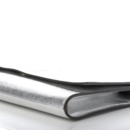 Saint Laurent Metallic Calfskin Monogram Large Belle De Jour Clutch Silver 6 of 8