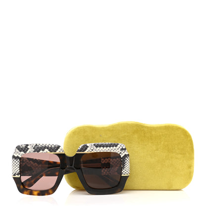 Gucci Snakeskin Acetate Square Sunglasses GG0484S Havana 7 of 7