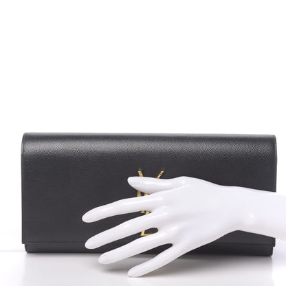 Saint Laurent Grain De Poudre Monogram Cassandre Clutch Black 2 of 8
