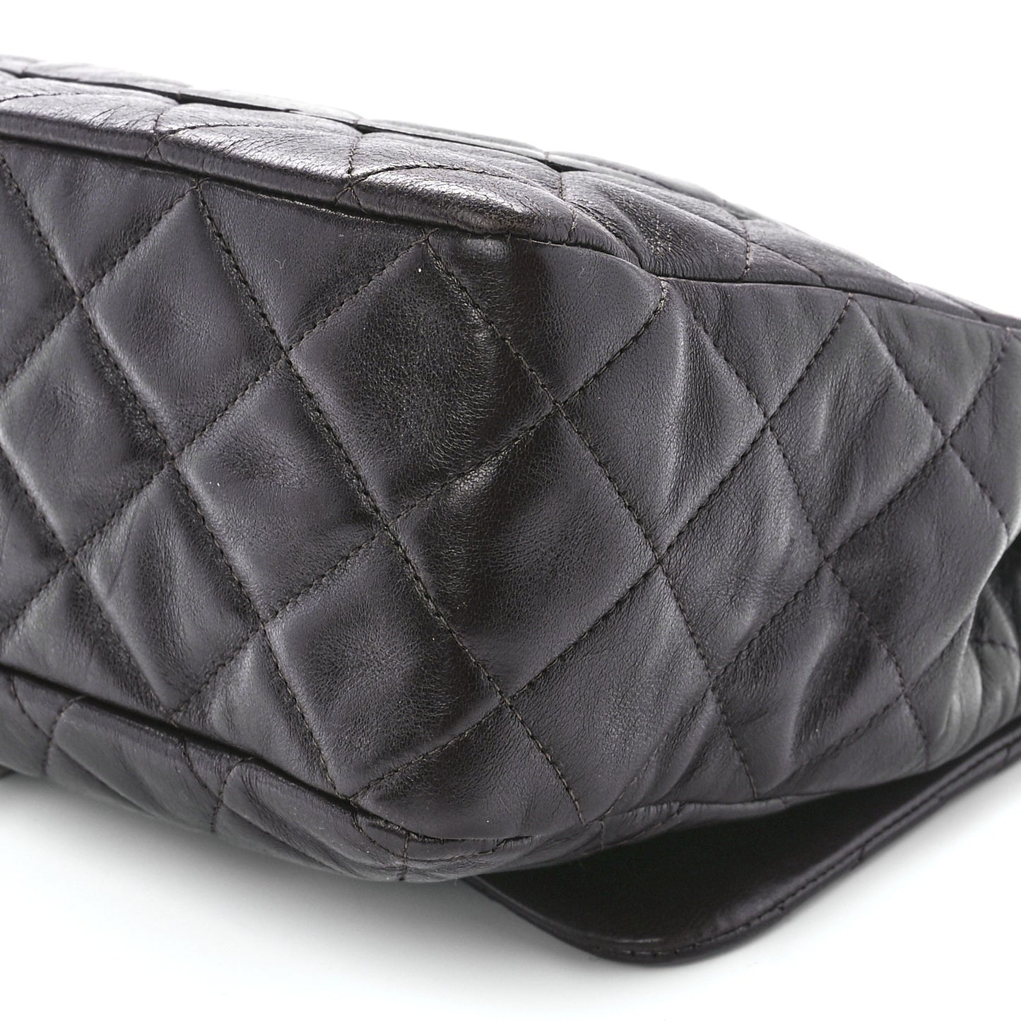 Washed Lambskin Quilted Jumbo Hybrid Reissue Flap Dark Brown
