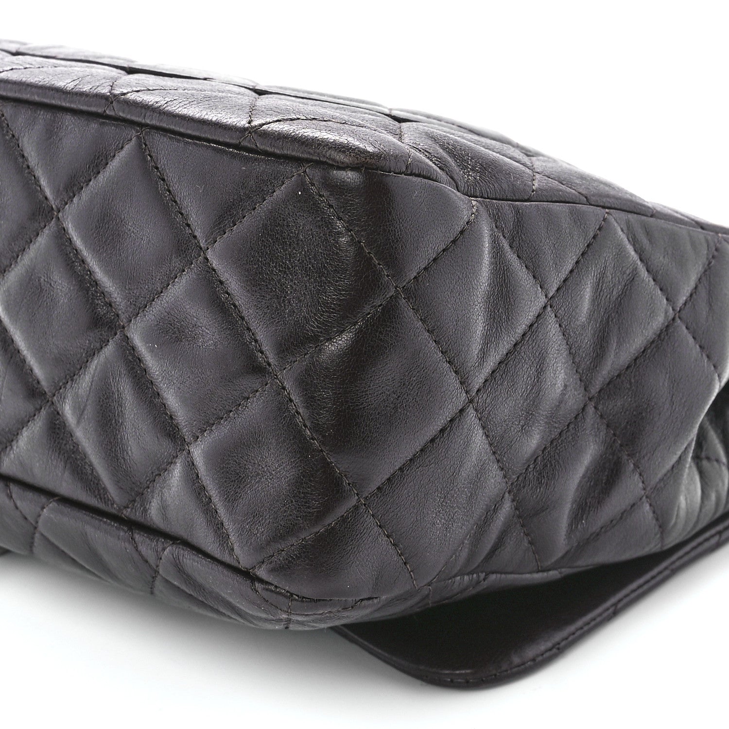 Chanel Washed Lambskin Quilted Jumbo Hybrid Reissue Flap Dark Brown 12 of 12
