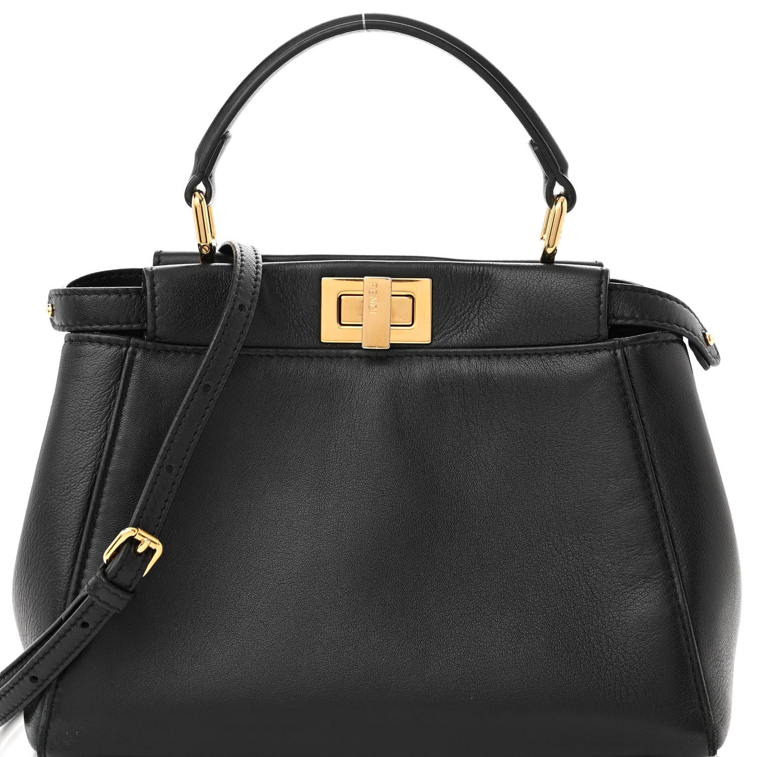 Fendi Nappa Mini Peekaboo Iconic Satchel Black 8 of 11