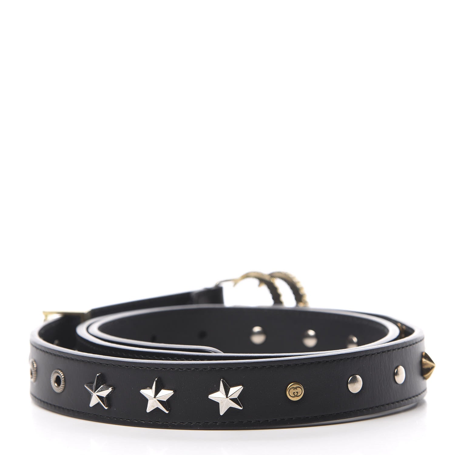 Gucci Calfskin Star Studded Torchon Double G Belt 100 40 Black 2 of 5