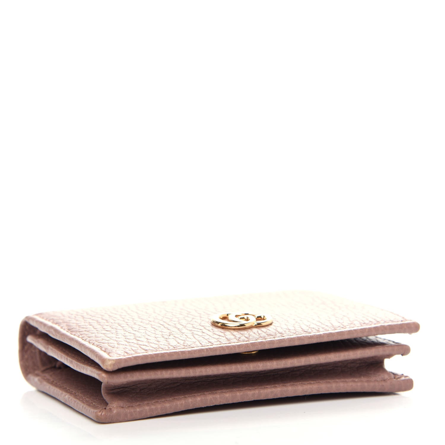 Gucci Pebbled Calfskin GG Marmont Card Case Porcelain Rose 4 of 7
