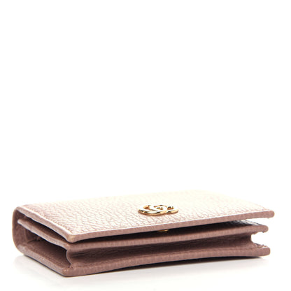 Gucci Pebbled Calfskin GG Marmont Card Case Porcelain Rose 4 of 7