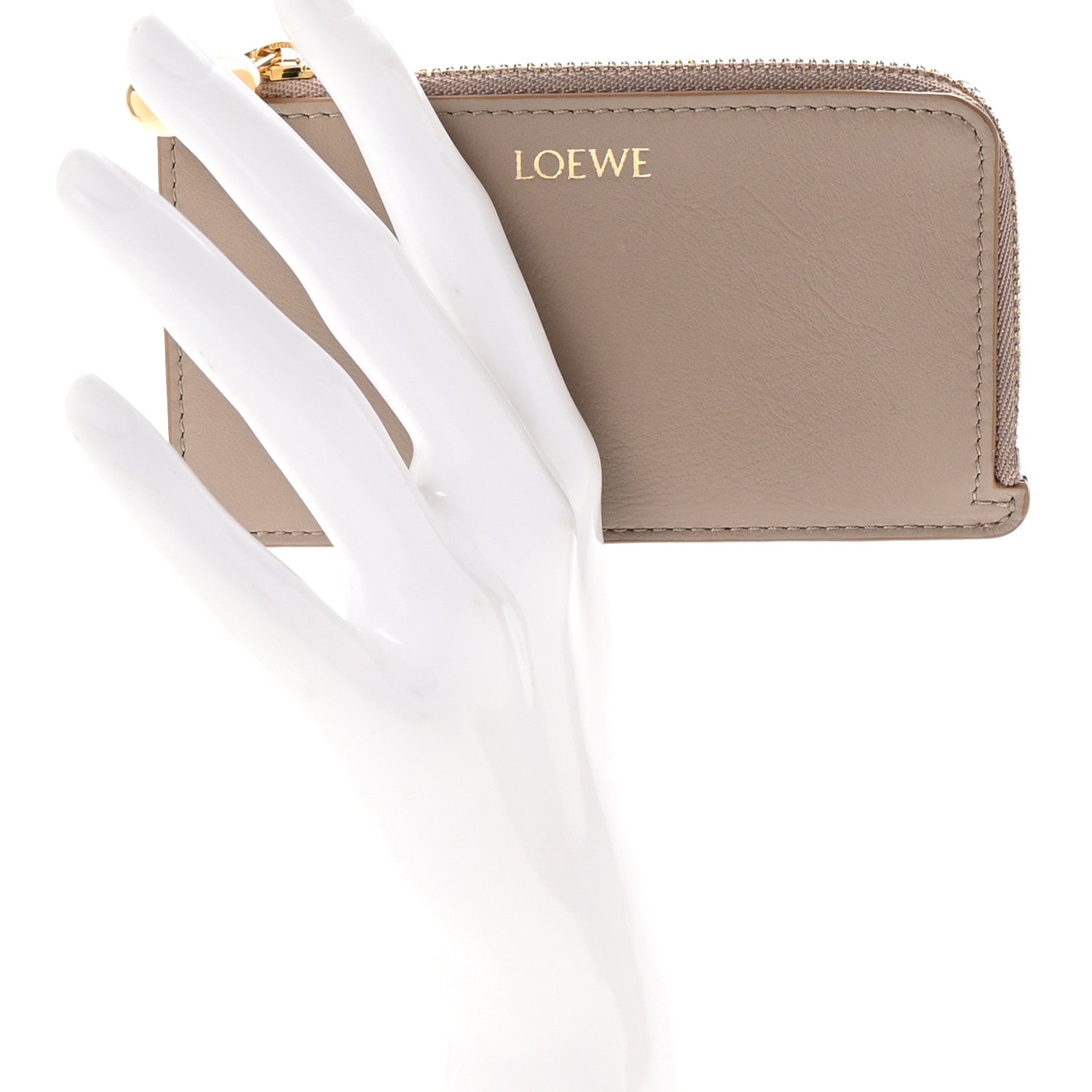 Loewe Shiny Nappa Pebble Coin Card Holder Sand 2 of 7