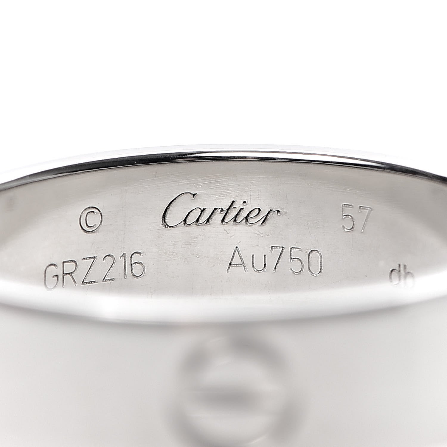 Cartier 18K White Gold 5.5mm LOVE Ring 57 8 635849