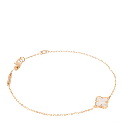 Van Cleef & Arpels 18K Yellow Gold Mother of Pearl Sweet Alhambra Bracelet 1 of 5