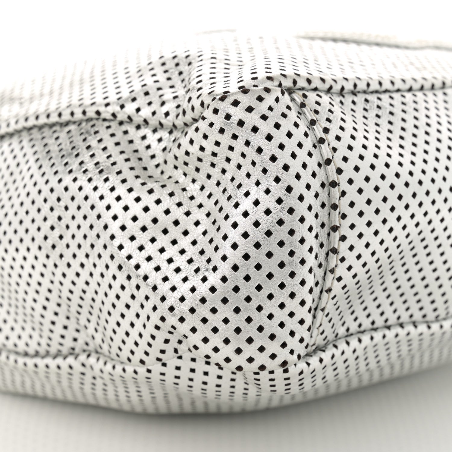 Chanel Metallic Glazed Calfskin Perforated Medium Rodeo Drive Tote Silver 9 of 14