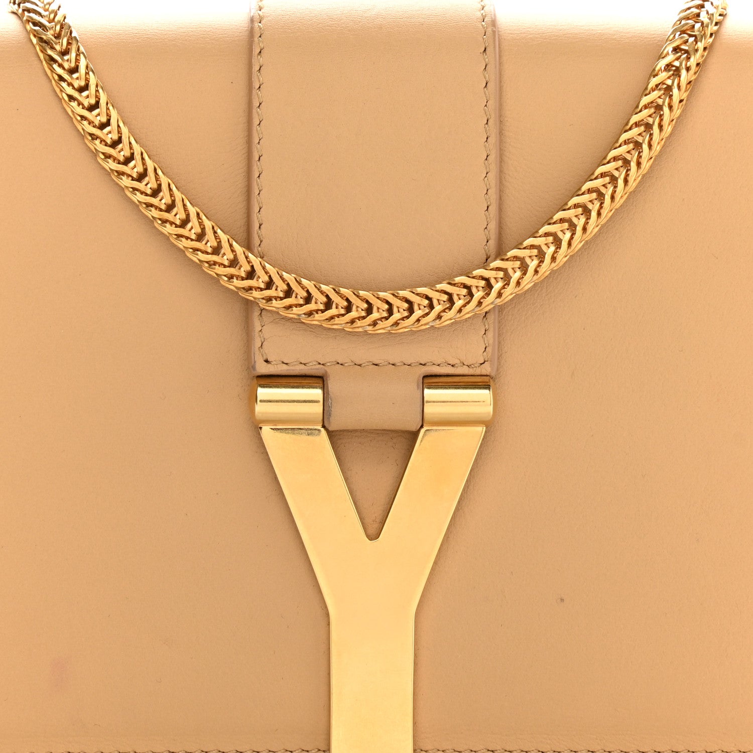 Saint Laurent Calfskin Small Classic Y Satchel Bag Beige 8 of 11