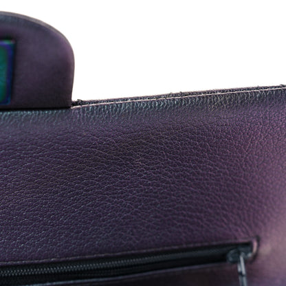 Chanel Iridescent Goatskin Quilted Medium Double Flap Purple 10 of 11