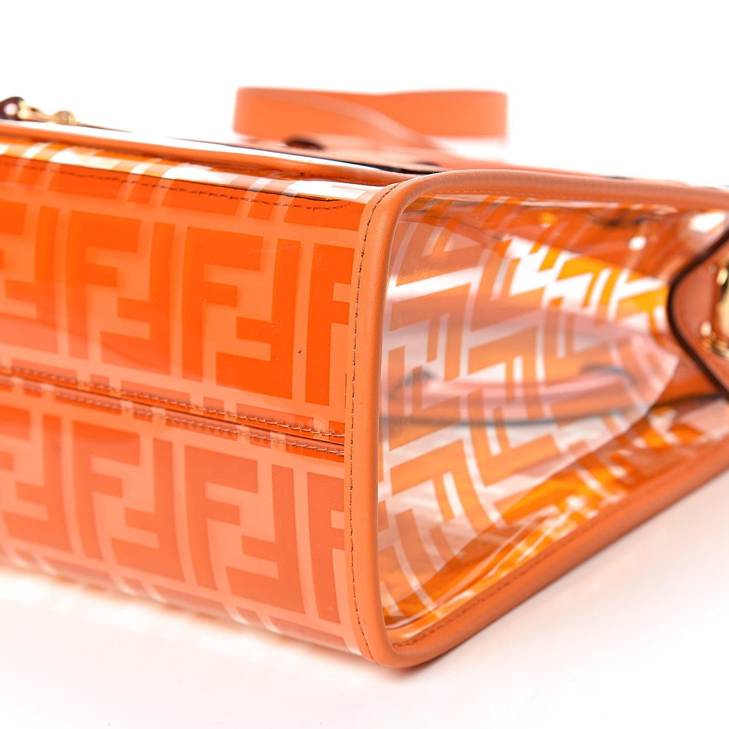 TPU FF Vitello Century Plexiglass Small Runaway Shopper Tote Aranciata
