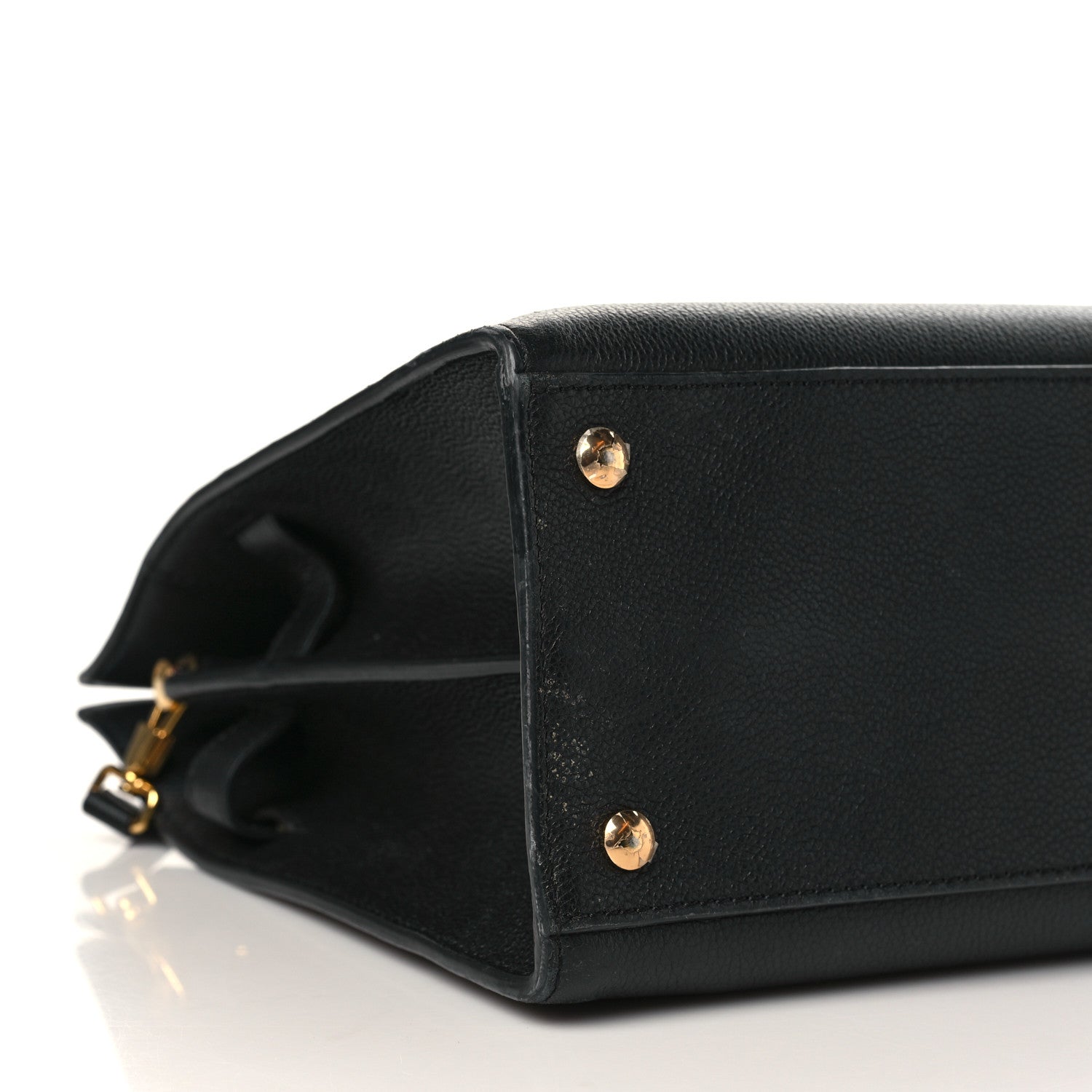 Burberry Grainy Calfskin Medium Title Bag Black 8 of 11
