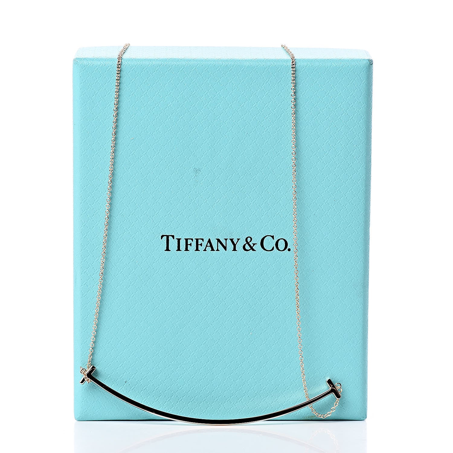 Tiffany 18K Rose Gold T Smile Pendant Necklace 6 of 6