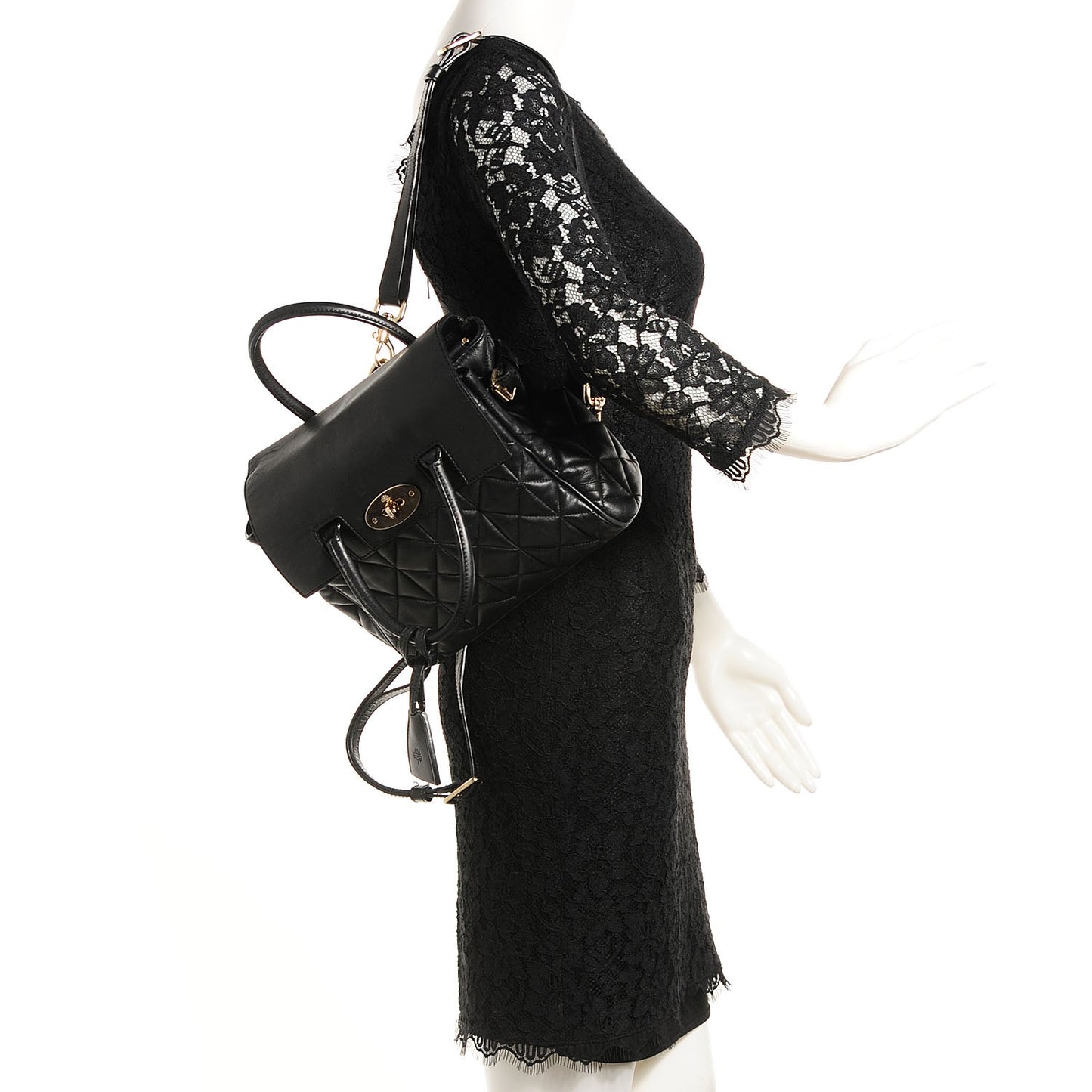 Nappa Quilted Mini Cara Delevingne Convertible Bag Black