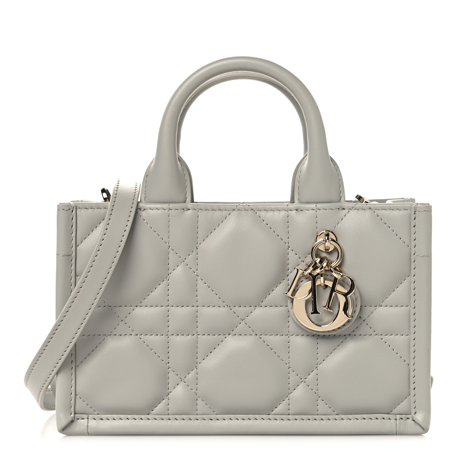 Christian Dior Calfskin Macrocannage Mini Book Tote Grey 1 of 10