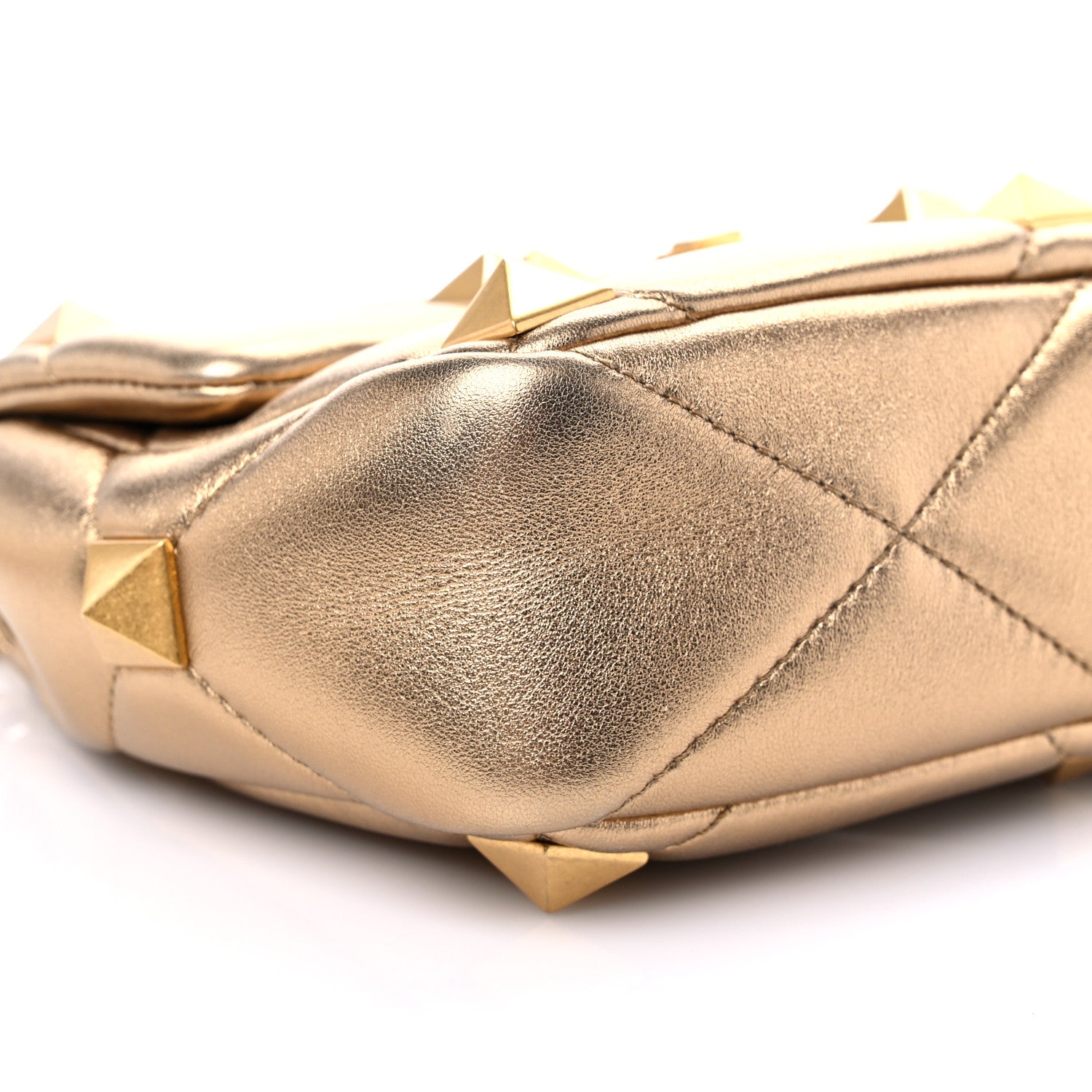 Valentino Garavani Nappa Medium Roman Stud Shoulder Bag Antique Brass 7 of 13