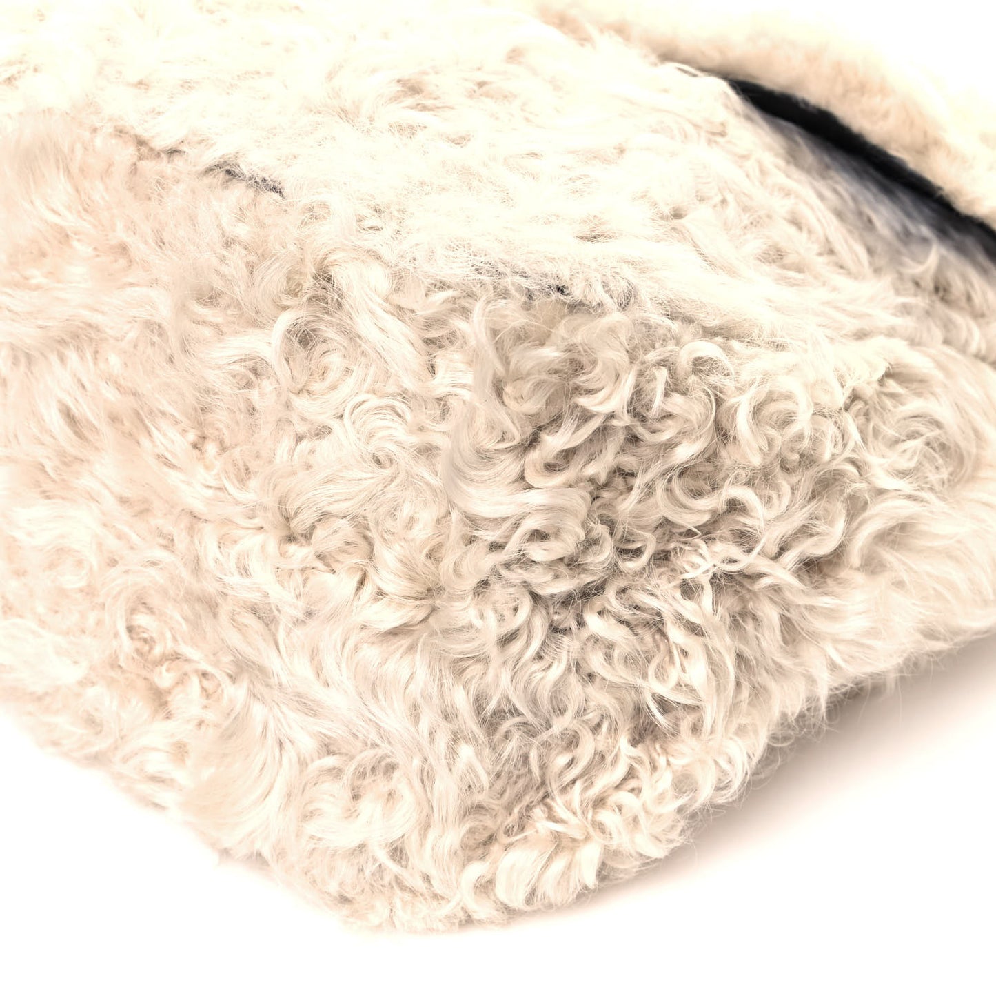 Shearling Gourmette Shoulder Bag Cream
