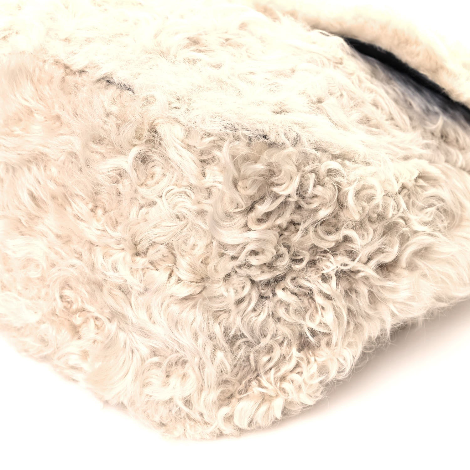 Celine Shearling Gourmette Shoulder Bag Cream 9 of 11