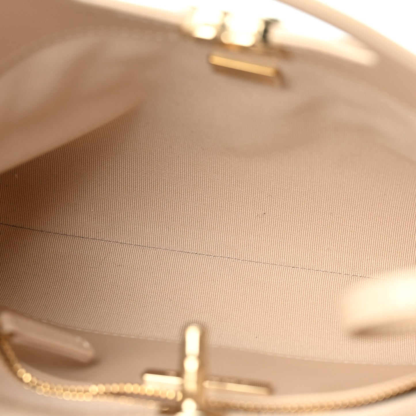 Shiny Crumpled Calfskin Quilted Mini 31 Shopping Bag  Beige
