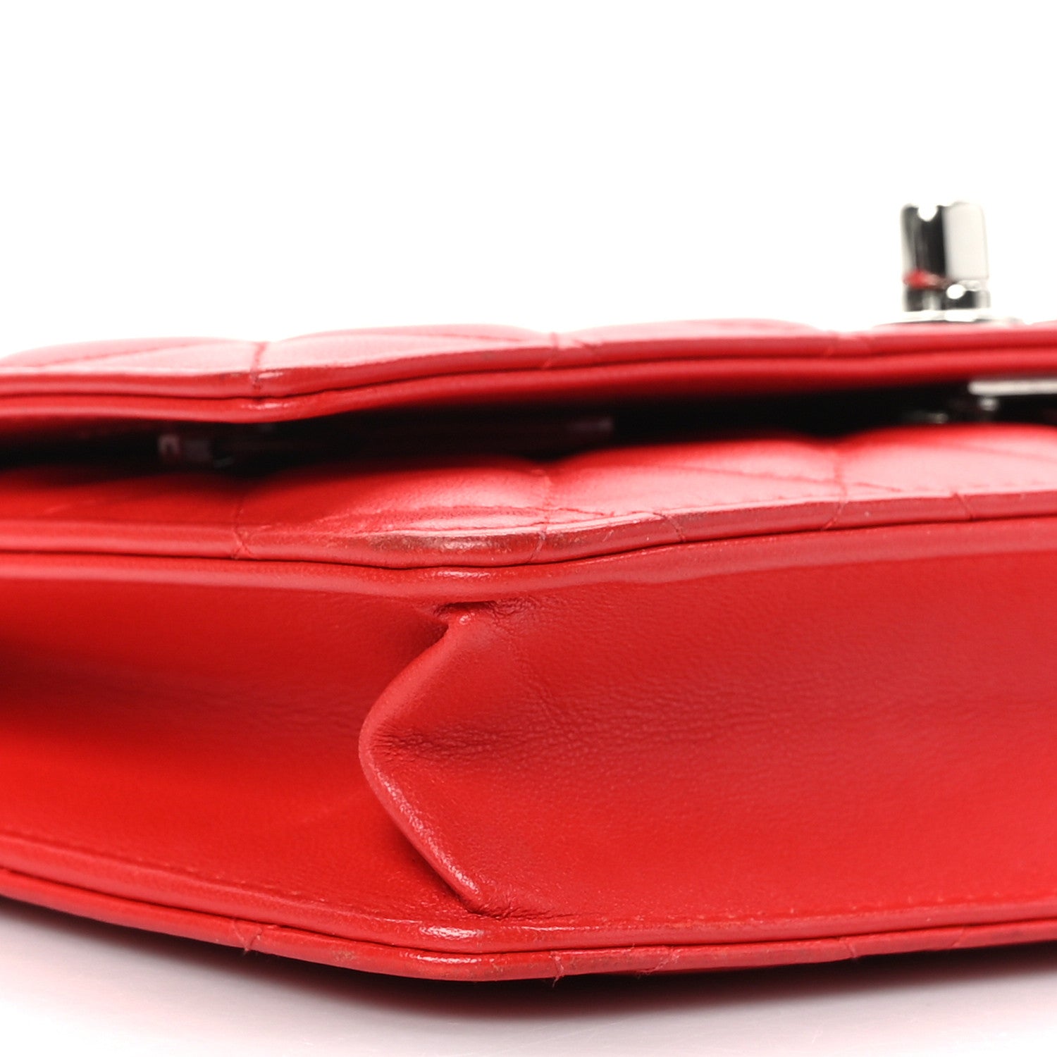 Chanel Lambskin Quilted Trendy CC Wallet On Chain WOC Red 10 of 11