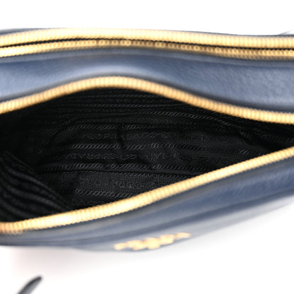 Prada Vitello Phenix Double Zip Crossbody Bag Baltico 5 of 13