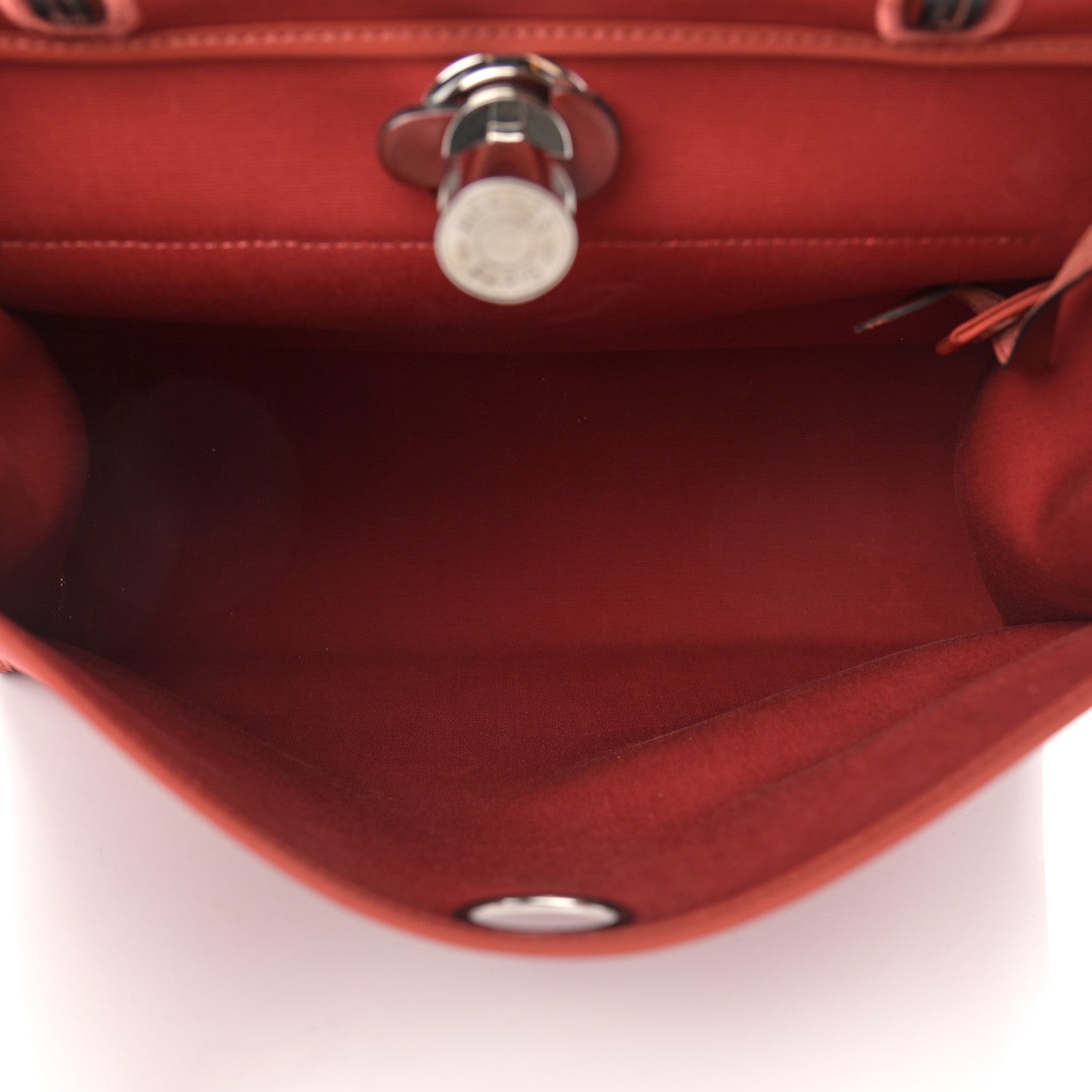 Hermes Vache Hunter Toile Herbag Zip 31 PM Rouge Grenat Rouge H 5 of 13