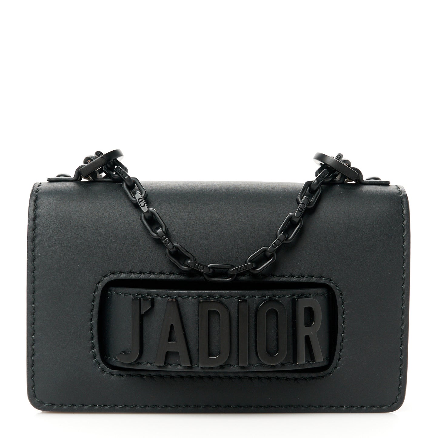Ultra Matte Calfskin Mini J'Adior Chain Flap Bag Black