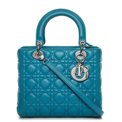 Christian Dior Lambskin Cannage Medium Lady Dior Turquoise 1 of 8