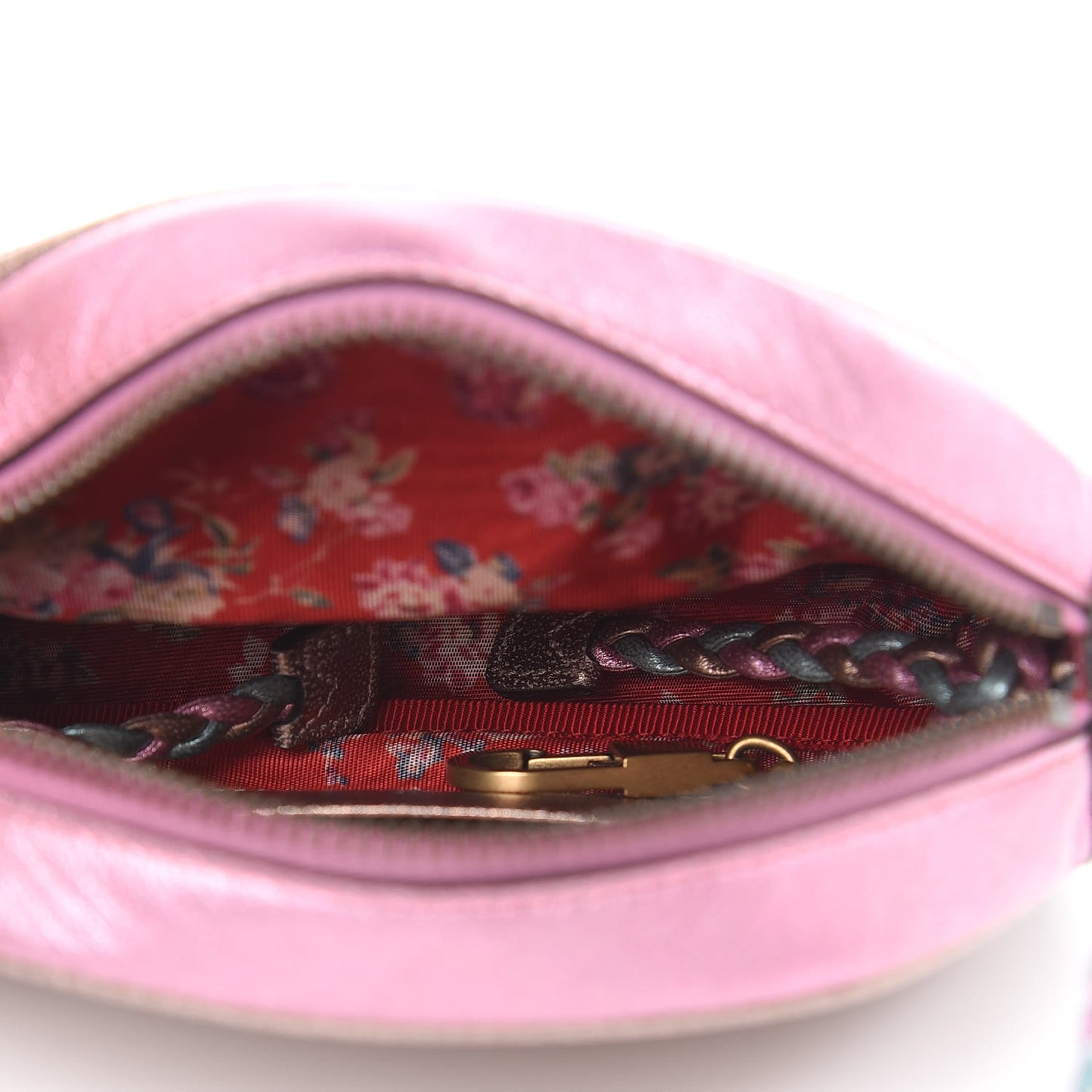 Laminated Nappa Trapuntata Mini Zumi Dome Shoulder Bag Rosa Lago Rame