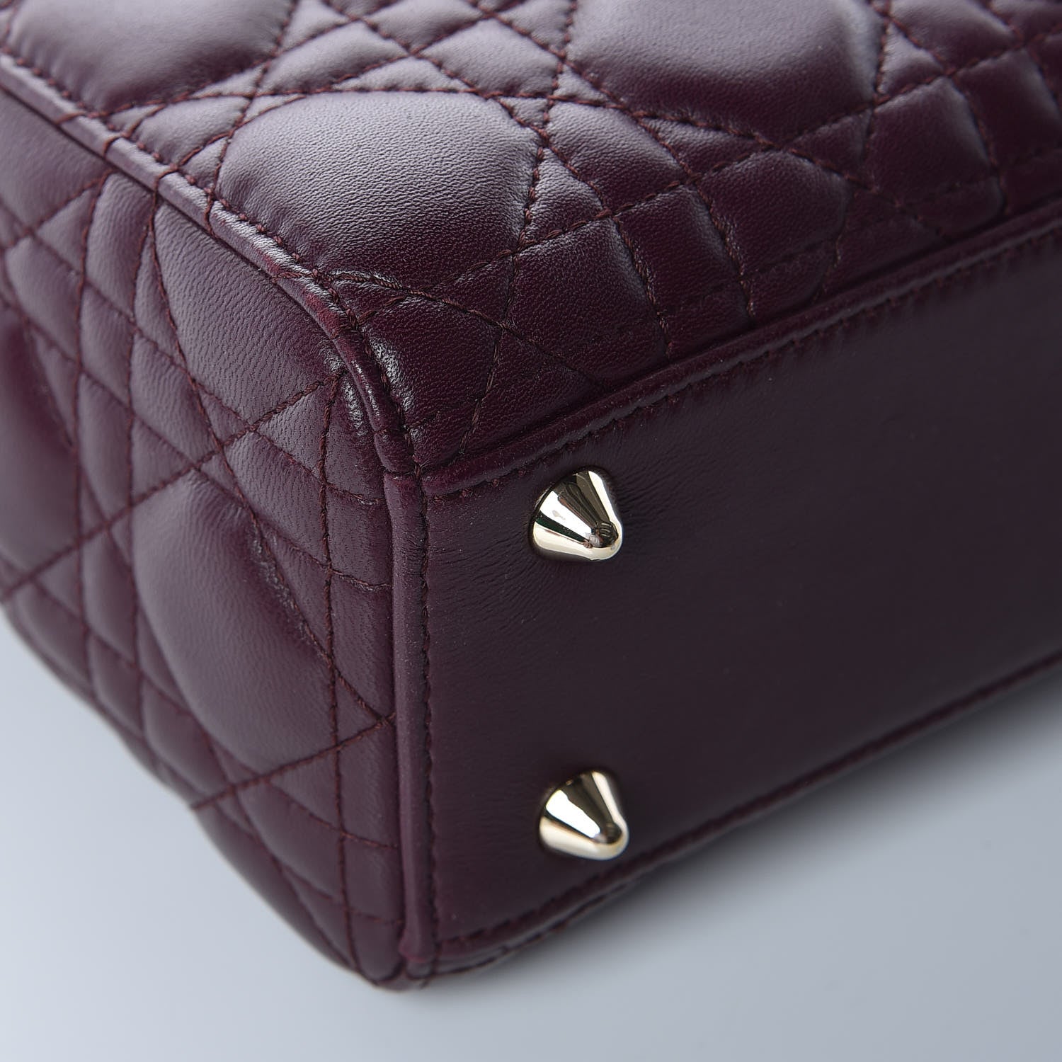 Christian Dior Lambskin Cannage Small Lucky Badges My Lady Dior Burgundy 11 of 14