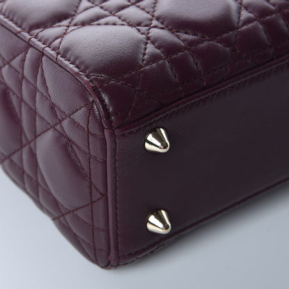 Christian Dior Lambskin Cannage Small Lucky Badges My Lady Dior Burgundy 11 of 14