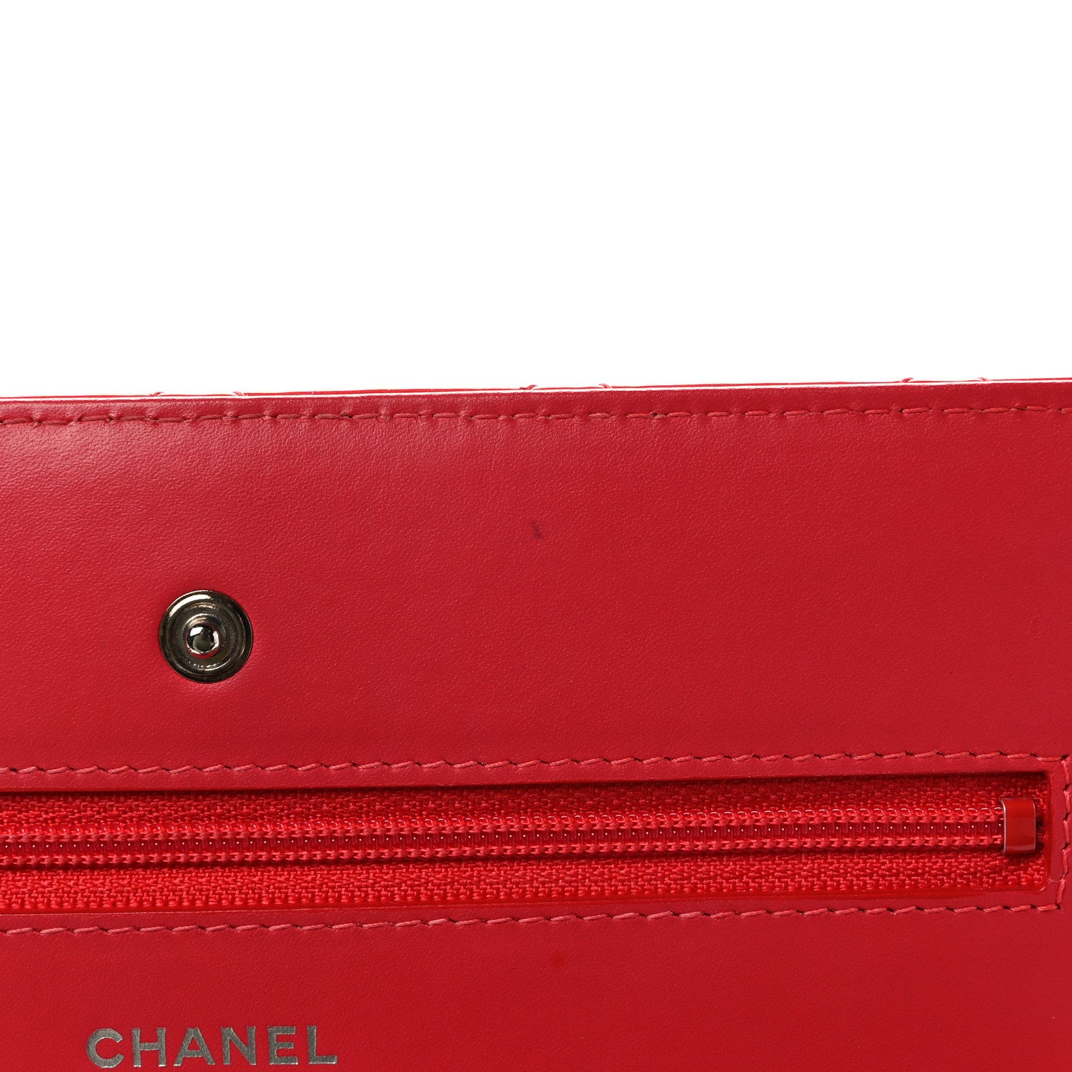 Chanel Patent Quilted Wallet On Chain WOC Coral 13 of 13