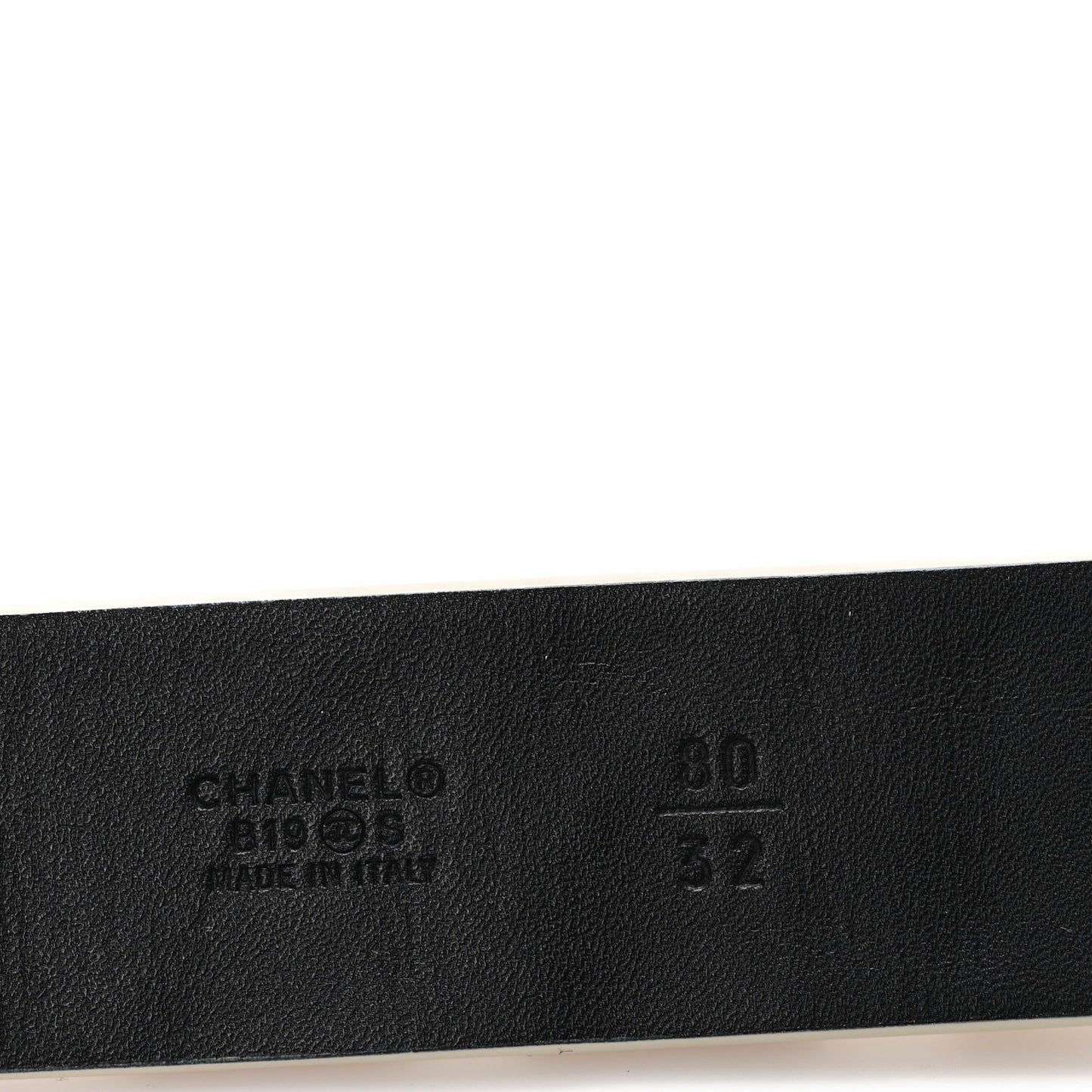 Lambskin Ruched Logo Belt 80 32 White