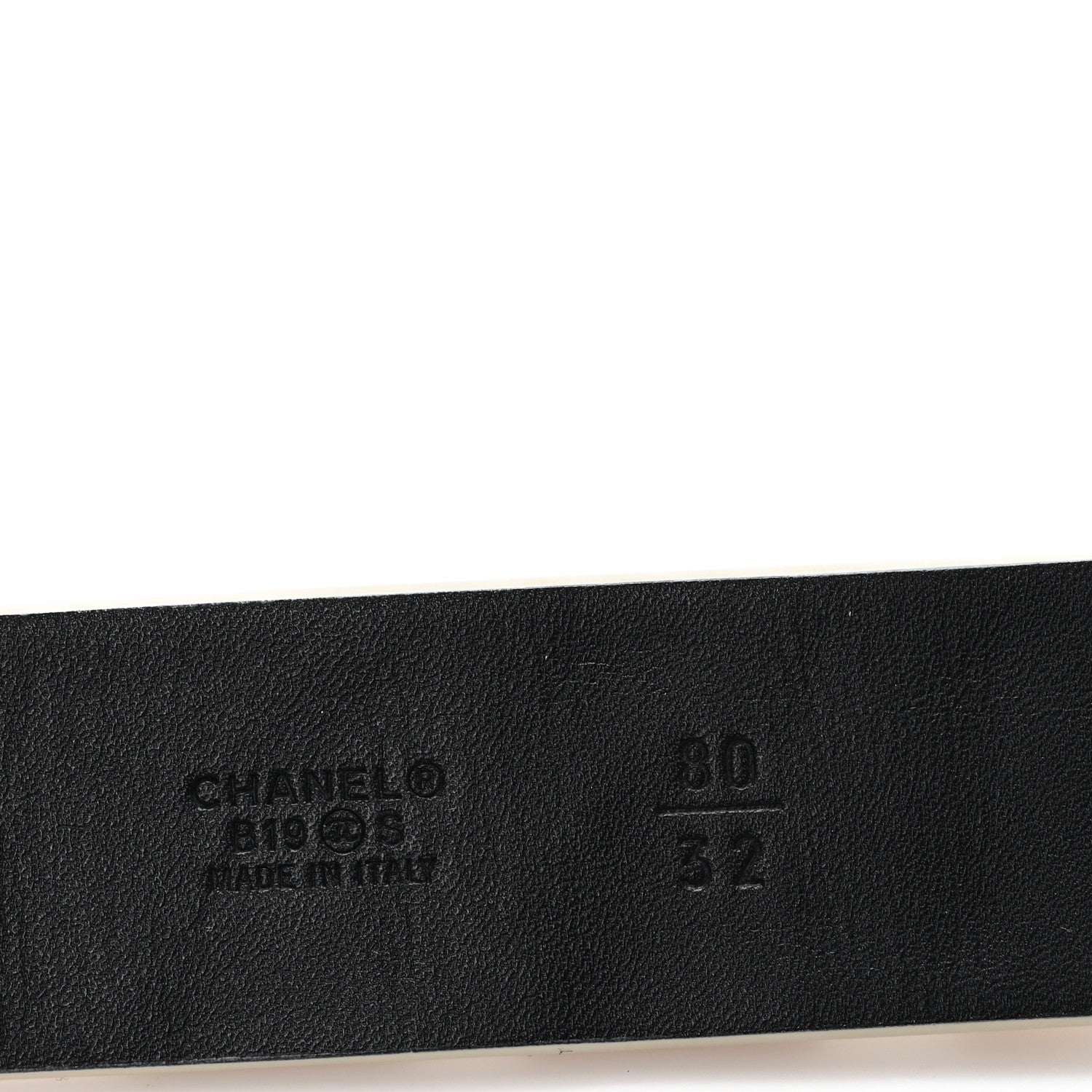 Chanel Lambskin Ruched Logo Belt 80 32 White 3 of 4