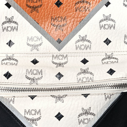 MCM Visetos Chevron Medium Colorblock Stark Backpack Cognac 8 of 12