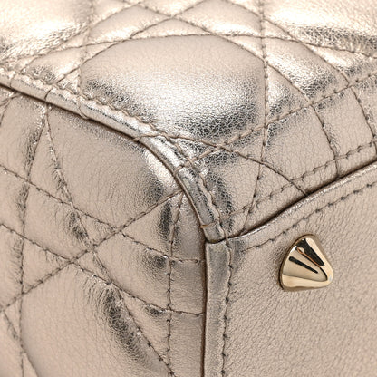 Christian Dior Metallic Lambskin Cannage Small My ABCDior Lady Dior Gold 10 of 10