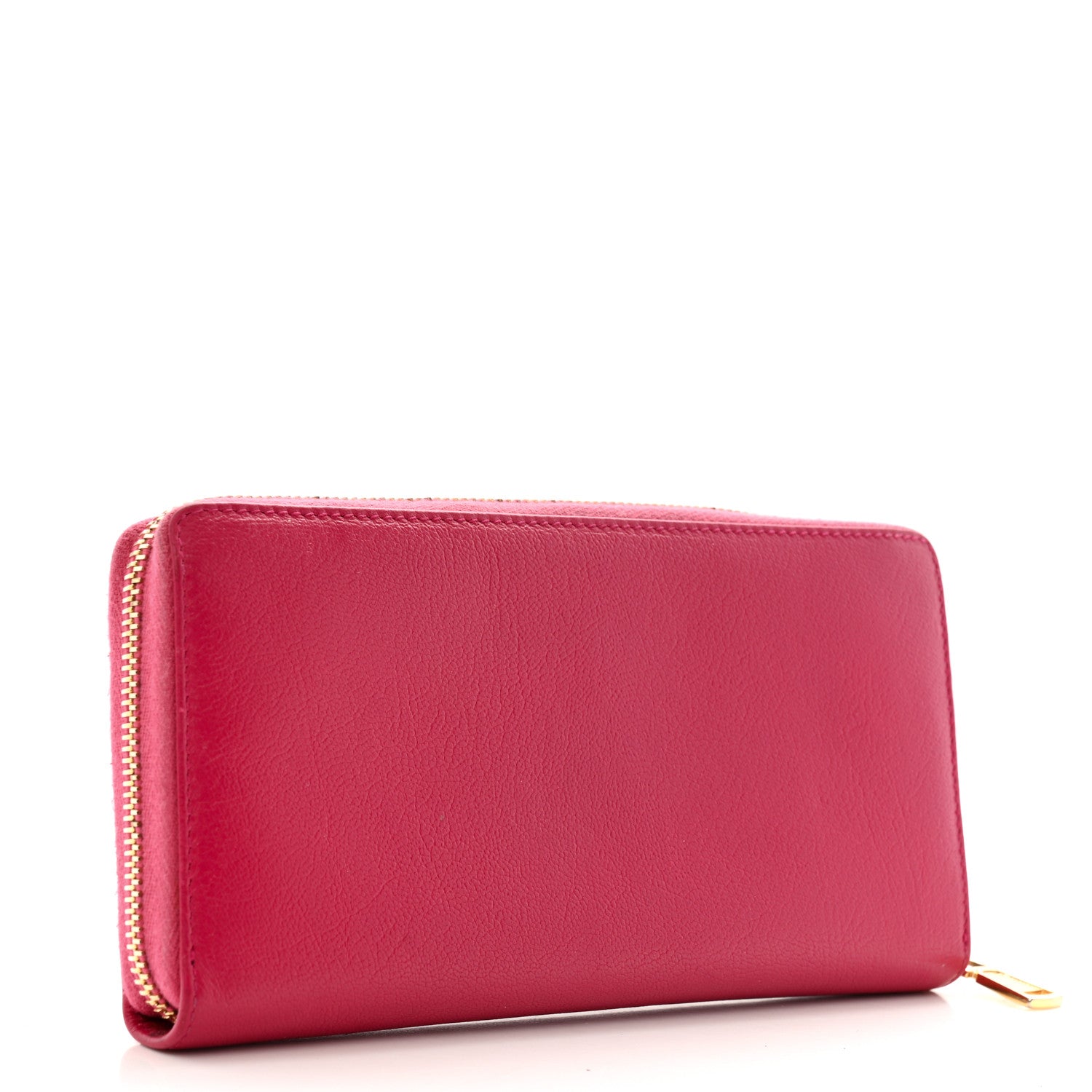 Saint Laurent Chevre Belle De Jour Zip Around Wallet Fuchsia 3 of 14